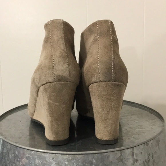 Anthro/Bussola Wedge Suede Bootie with Velvet Lace - Picture 3 of 7